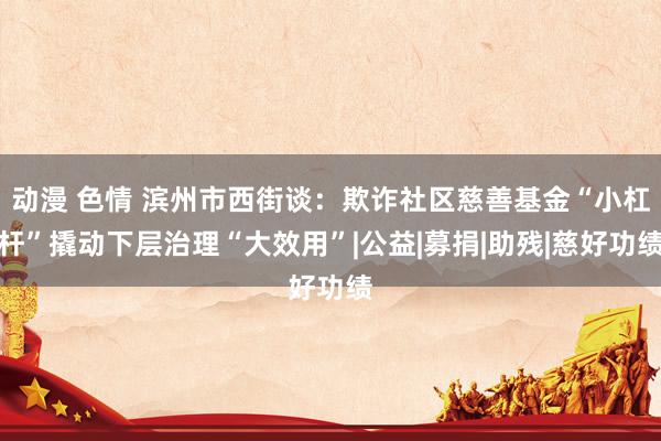 动漫 色情 滨州市西街谈：欺诈社区慈善基金“小杠杆”撬动下层治理“大效用”|公益|募捐|助残|慈好功绩