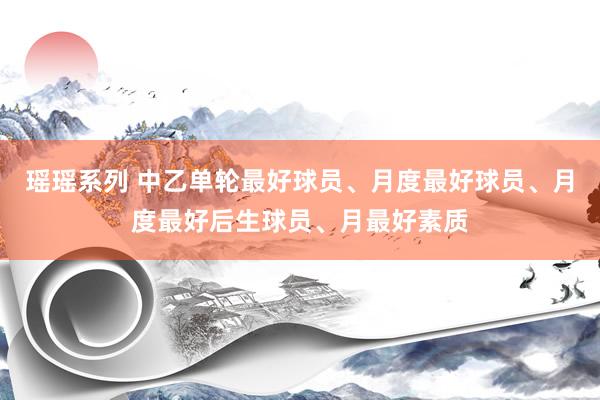 瑶瑶系列 中乙单轮最好球员、月度最好球员、月度最好后生球员、月最好素质