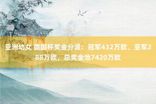 亚洲幼女 德国杯奖金分派：冠军432万欧、亚军288万欧，总奖金池7420万欧
